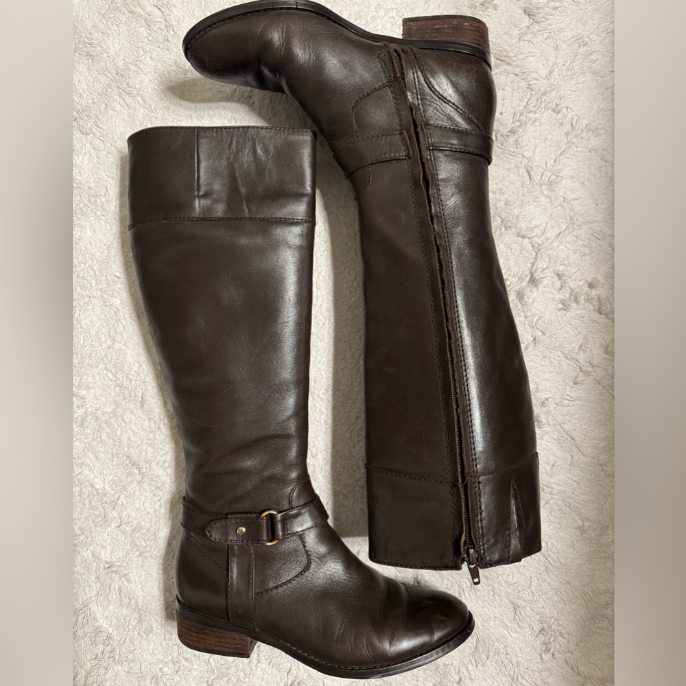 Lauren Ralph Lauren brown leather boots, size 6